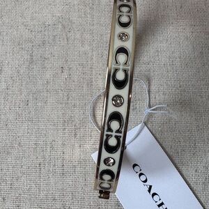 Coach Gold and Cream Bangle Bracelet